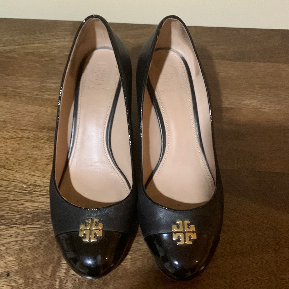 Tory Burch black wedges